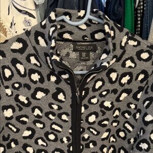 Rachel Zoe Black and White Leopard Print Jacket